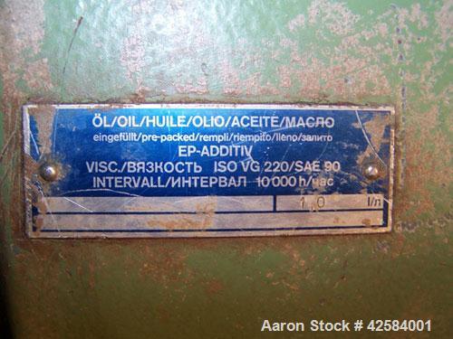 Used Netzsch Double Arm Mixer. Material of construction is stainless steel on product contact parts. Capacity 9.26 gallons (36 liters). Non-jacketed bowl and rated for vacuum (-1). Z-blades. 6.6 hp/4...