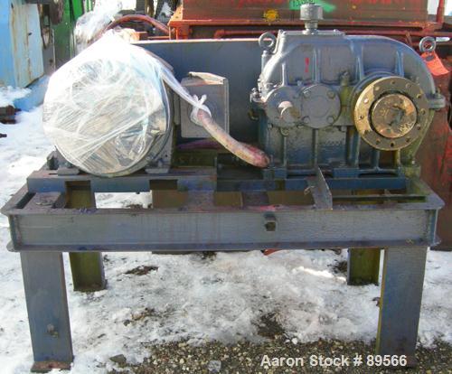 USED: Double arm mixer, low boy design, approximate 200 gallon working capacity, carbon steel. Jacketed bowl 53" left to right x 43-1/2" front to back x 26" deep. 12" top bowl extension. Tangential s...