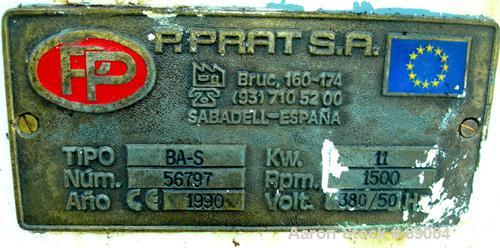 USED: P Pratt S A double arm mixer, model BA-S. Approximate 20 gallon working capacity, 304 stainless steel. Stainless steel jacketed bowl 19-7/8" left to right x 21-1/4" front to back x approximatel...
