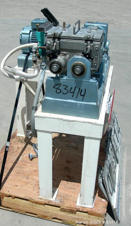 USED: Paul O Abbe lab size double arm mixer, .7 gallon working capacity, 1 total, 304 stainless steel. Internal #4 polish and rated FV and 14.7 psi at 360 deg F. Carbon steel jacketed bowl 8-1/2" fro...