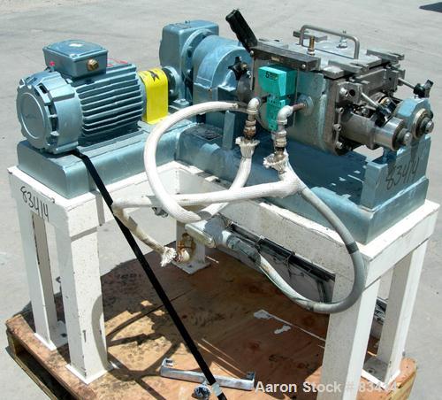 USED: Paul O Abbe lab size double arm mixer, .7 gallon working capacity, 1 total, 304 stainless steel. Internal #4 polish and rated FV and 14.7 psi at 360 deg F. Carbon steel jacketed bowl 8-1/2" fro...