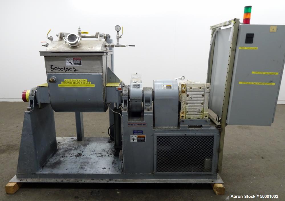 Used Paul O. Abbe Double Arm Mixer, Model SBM-20, 304 Stainless Steel.