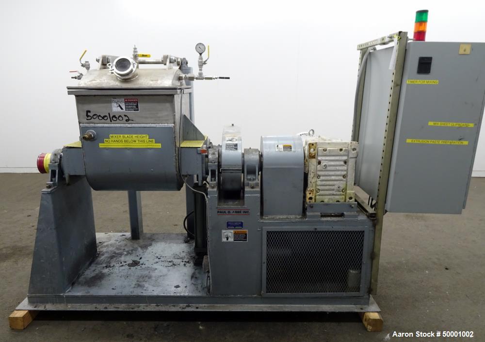 Used- Paul O. Abbe Double Arm Mixer, Model SBM-20, 304 Stainless Steel.