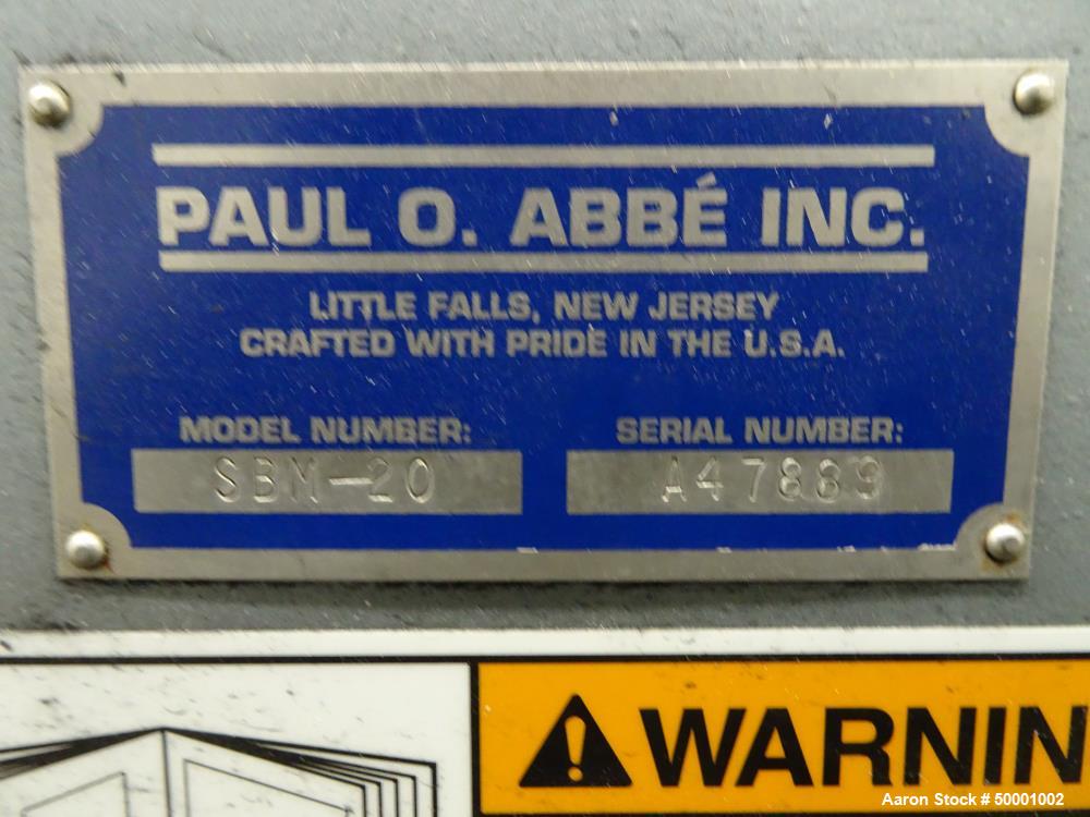 Used Paul O. Abbe Double Arm Mixer, Model SBM-20, 304 Stainless Steel.