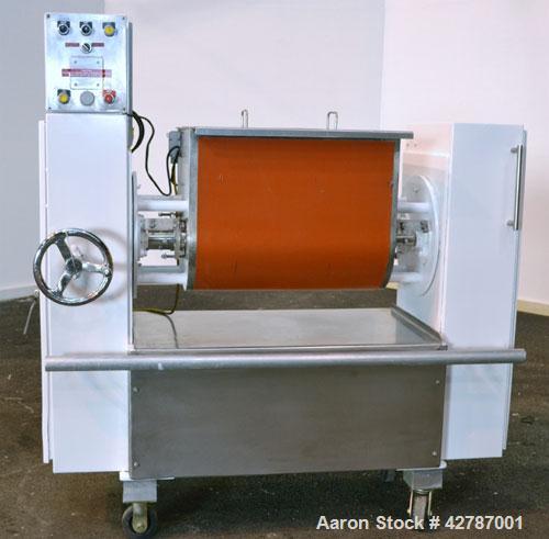 Used Peerless Double Arm Sigma Mixer, 30 Gallon, Model 30GAL, 304 Stainless Steel. Non-jacketed bowl 23" front to back x 26" left to right x approximately 21’’ deep. (2) Overlapping sigma style blade...