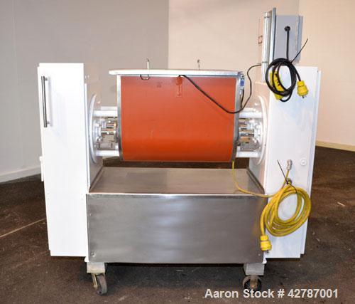 Used Peerless Double Arm Sigma Mixer, 30 Gallon, Model 30GAL, 304 Stainless Steel. Non-jacketed bowl 23" front to back x 26" left to right x approximately 21’’ deep. (2) Overlapping sigma style blade...