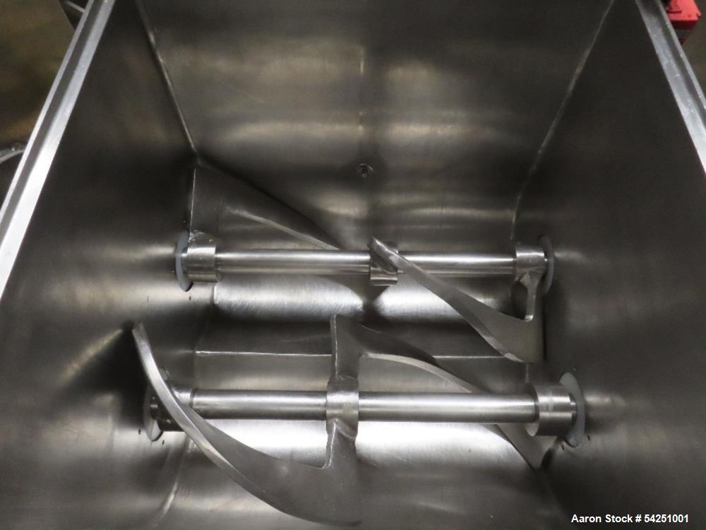 Used Peerless Food Machinery, Model DA15, Double Arm Sigma Mixer, Stainless steel. 150lb. Cap., 5hp Hopper, Approx. 20''W x 20''D x17''T,  S/N 57005