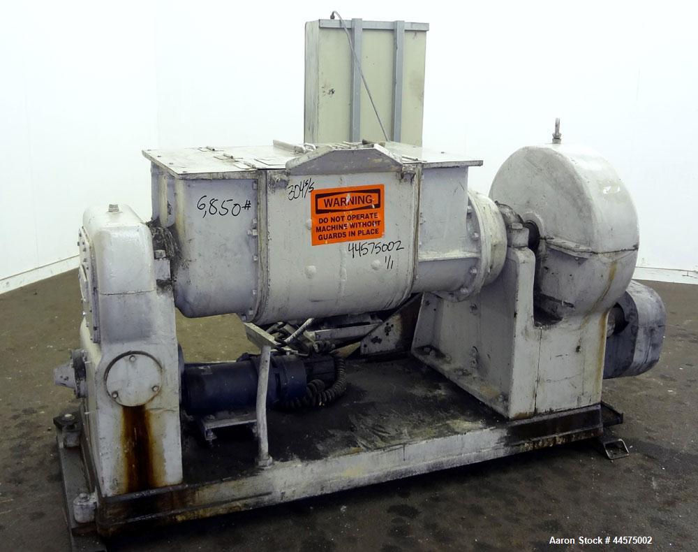 Used Readco Double Arm Mixer, 25 Gallon Working Capacity (38 Total), 304 Stainless Steel. Carbon steel jacketed bowl 20” left to right x 23-5/8” front to back x approximately 16-1/2” deep. Overlappin...