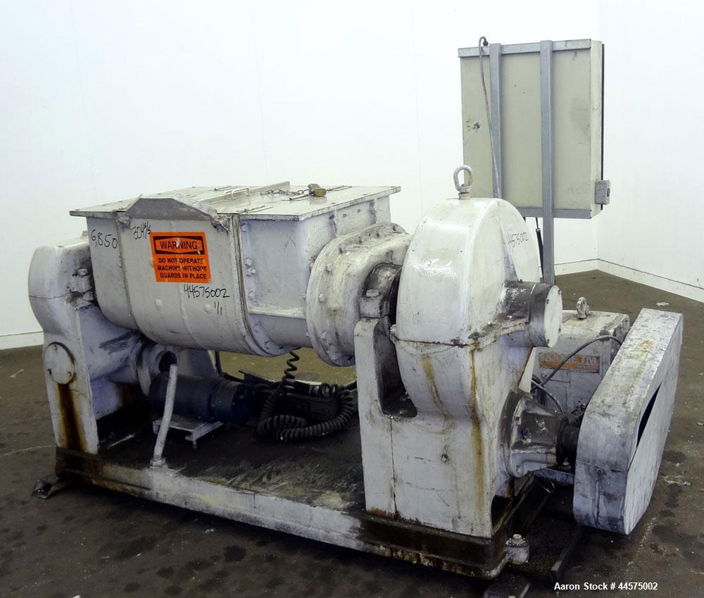 Used Readco Double Arm Mixer, 25 Gallon Working Capacity (38 Total), 304 Stainless Steel. Carbon steel jacketed bowl 20” left to right x 23-5/8” front to back x approximately 16-1/2” deep. Overlappin...