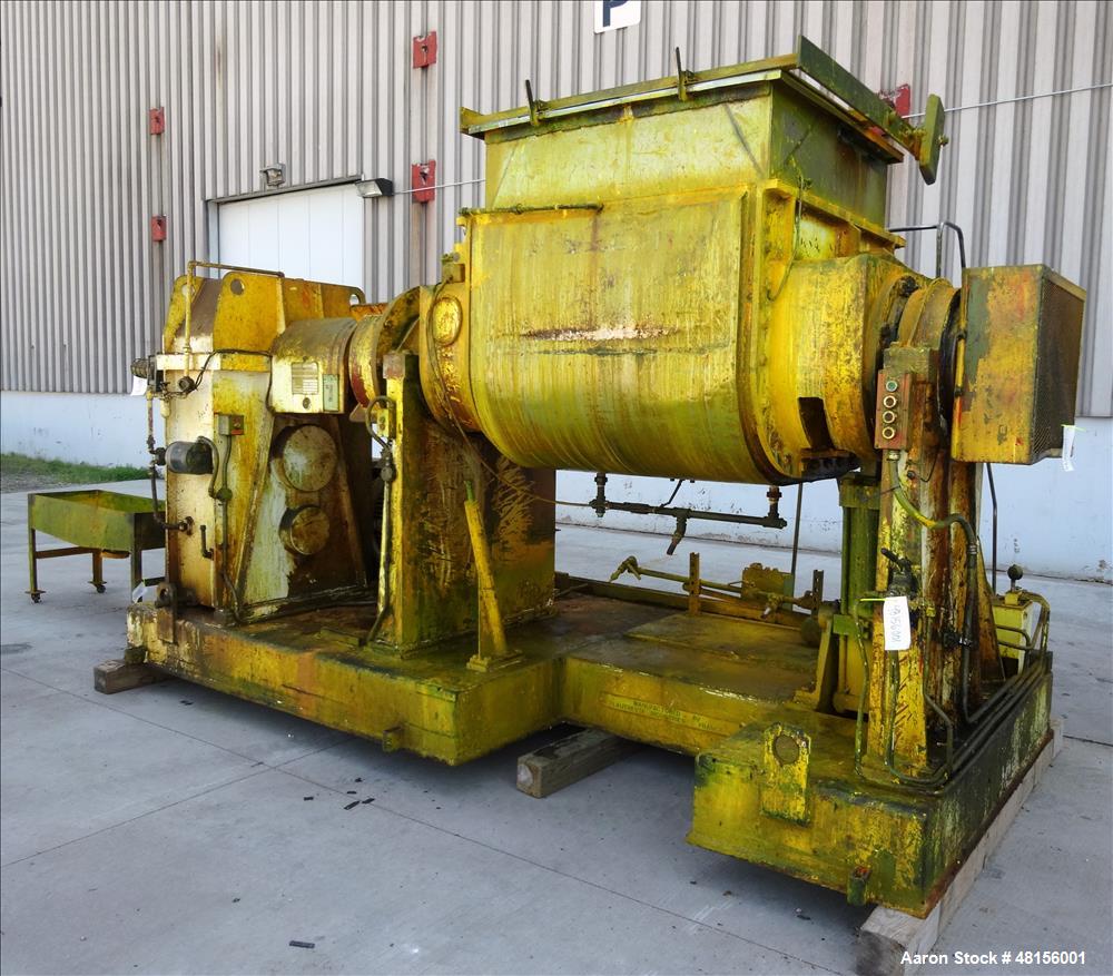 Used Malaxeurs Overlapping Double Arm Mixer, Approximate 250 Gallon.