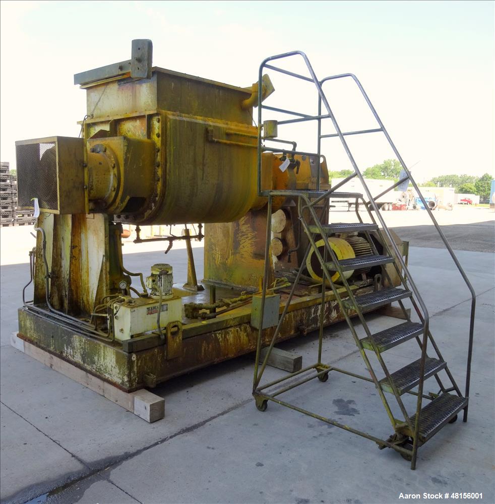 Used Malaxeurs Overlapping Double Arm Mixer, Approximate 250 Gallon.