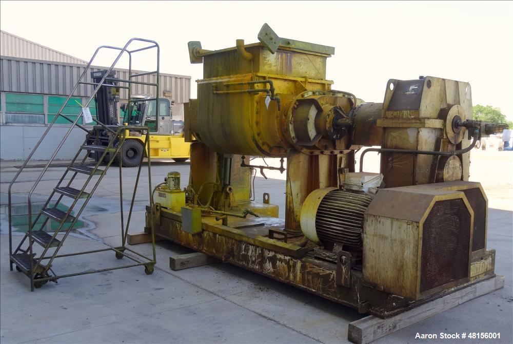 Used Malaxeurs Overlapping Double Arm Mixer, Approximate 250 Gallon.