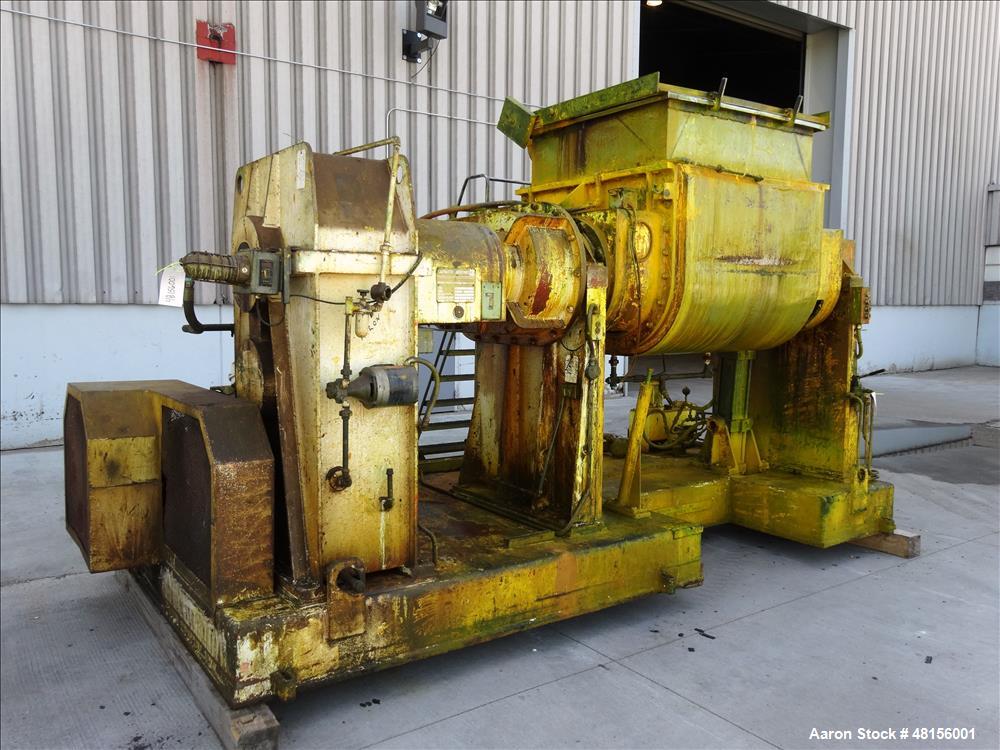 Used Malaxeurs Overlapping Double Arm Mixer, Approximate 250 Gallon.