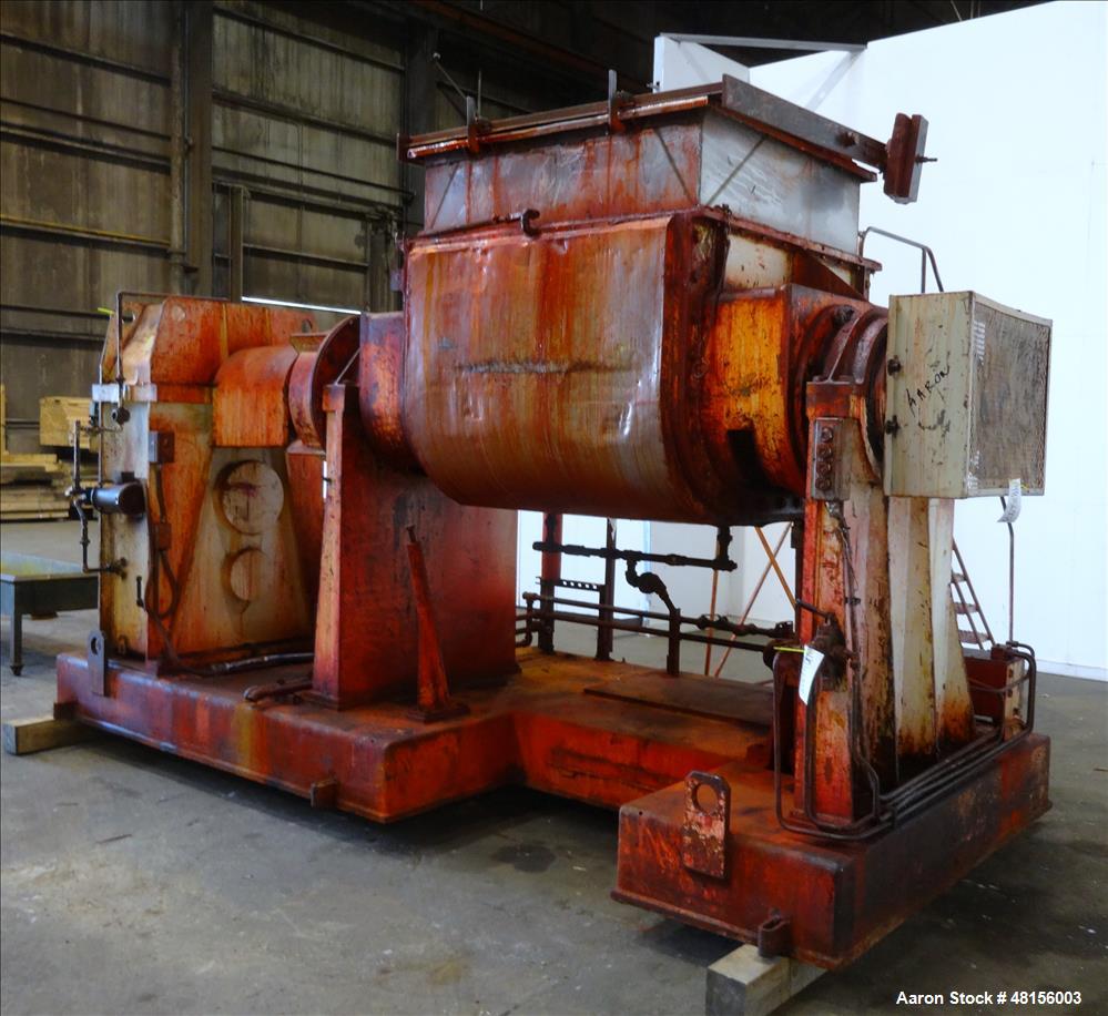 Used Malaxeurs Overlapping Double Arm Mixer, Approximate 250 Gallon.