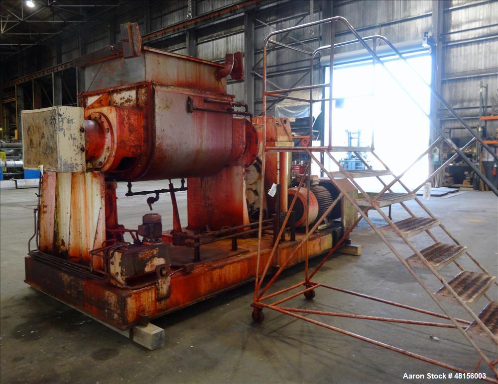 Used Malaxeurs Overlapping Double Arm Mixer, Approximate 250 Gallon.