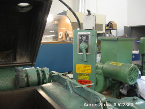 USED: Readco double arm mixer, 10 gallon working capacity, 15 gallontotal, carbon steel. Jacketed bowl 16-3/4" front to back x 15" leftto right x approximately 15" deep, rated at 125 psi. Overlapping...