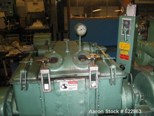 USED: Readco double arm mixer, 10 gallon working capacity, 15 gallontotal, carbon steel. Jacketed bowl 16-3/4" front to back x 15" leftto right x approximately 15" deep, rated at 125 psi. Overlapping...