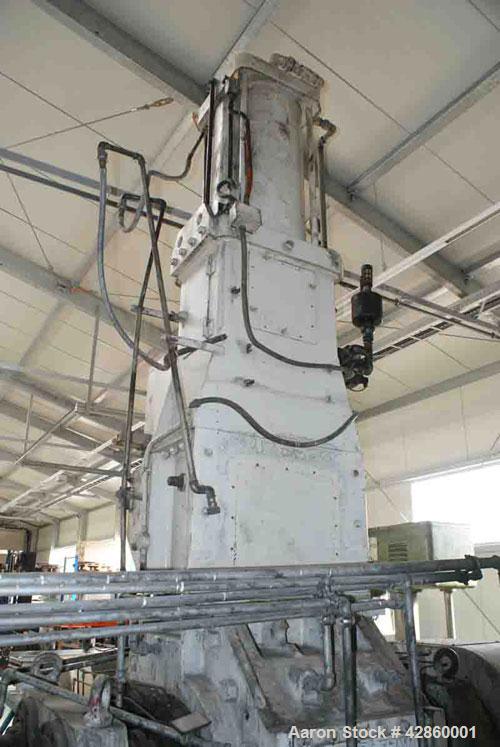 Used Shaw Rubber Kneader, type K2A Mark 3 Intermix double arm mixer. Sturdigear drive. Includes stamps, control panels, operation platform. Working capacity 7.1 gallons (27 liters), total capacity 13...