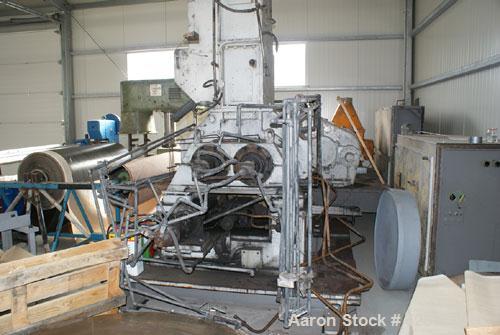 Used Shaw Rubber Kneader, type K2A Mark 3 Intermix double arm mixer. Sturdigear drive. Includes stamps, control panels, operation platform. Working capacity 7.1 gallons (27 liters), total capacity 13...