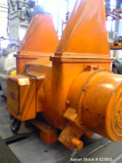 USED: Shaw rubber kneader, type K2A Mark 3 Intermix double arm mixer. Sturdigear drive, includes stamps, control panels, operation platform. Capacity 7.1 gallons (27 liters), jacketed, water cooled, ...