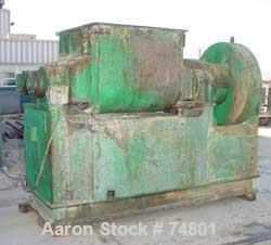 USED:Southern Ohio Fabricators double arm mixer, 100 gallon workingcapacity, carbon steel. Jacketed bowl 40" front to back x 38" left toright x approx 26" deep, rated 60 psi (no ASME stamp). Tangenti...