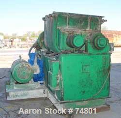 USED:Southern Ohio Fabricators double arm mixer, 100 gallon workingcapacity, carbon steel. Jacketed bowl 40" front to back x 38" left toright x approx 26" deep, rated 60 psi (no ASME stamp). Tangenti...