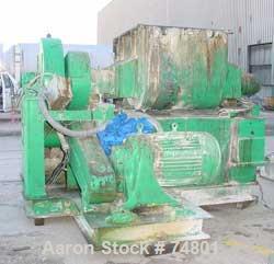 USED:Southern Ohio Fabricators double arm mixer, 100 gallon workingcapacity, carbon steel. Jacketed bowl 40" front to back x 38" left toright x approx 26" deep, rated 60 psi (no ASME stamp). Tangenti...