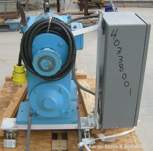 Used Teledyne Readco Lab Size Double Arm Mixer, size 6 quart (1.5 gallon), 316 stainless steel. Carbon steel jacketed bowl, 9 1/8'' left to right x 8 1/8'' front to back x 8 1/4'' deep, rated 150 psi...