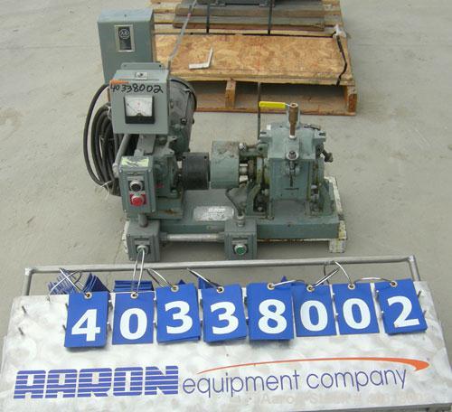 Used Teledyne Readco lab size double arm mixer, size 1 qt (.25 gallon), 316 stainless steel. Carbon steel jacketed bowl, 9 1/8" left to right x 5 13/16" front to back x 4 3/4" deep, rated 150 psi at ...