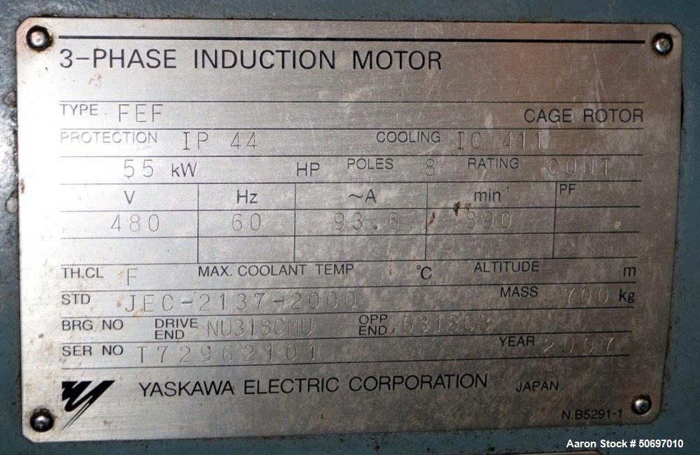 Used Toshin Co. Double Arm Mixer, Model TKB1600-100, Approximately 1600 Liter