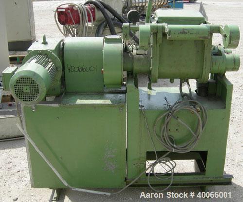 Used Werner & Pfleiderer Lab Size Double Arm Mixer, Model UK20-K2, 5.3 Gallon (20 liter) Working Capacity, 304 Stainless Steel Construction.  Carbon steel jacketed bowl 13 1/4" front to back x 11 3/4...