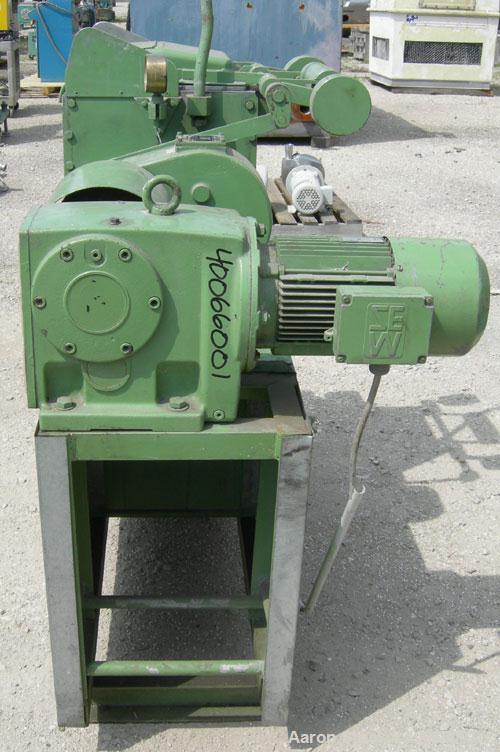 Used Werner & Pfleiderer Lab Size Double Arm Mixer, Model UK20-K2, 5.3 Gallon (20 liter) Working Capacity, 304 Stainless Steel Construction.  Carbon steel jacketed bowl 13 1/4" front to back x 11 3/4...
