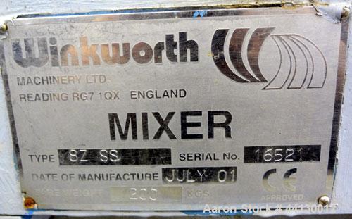 Used Stainless Steel Winkworth Machinery 1 Gallon Double Arm Mixer, Model 8Z SS