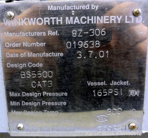 Used Stainless Steel Winkworth Machinery 1 Gallon Double Arm Mixer, Model 8Z SS