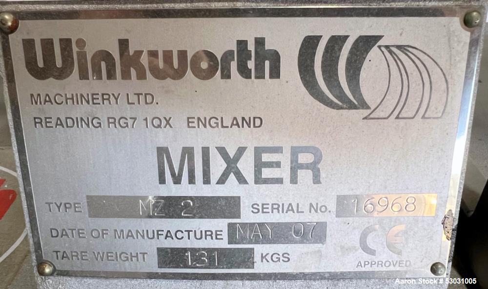 Winkworth Machinery Slurry Double Arm Mixer, Model MZ2-21