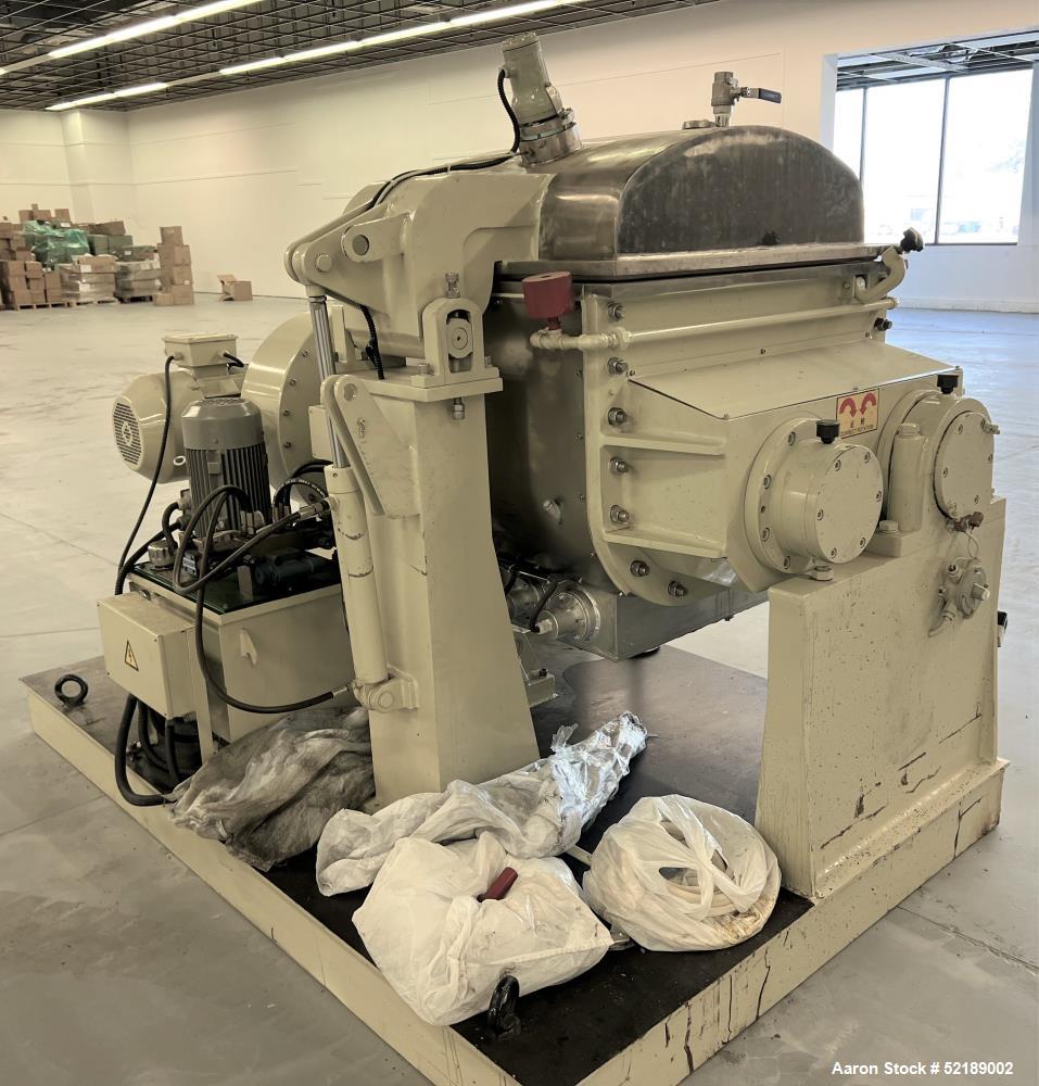Used Loynds Double Arm Mixer, Model ZBM, Stainless Steel Contact Areas. Approximate 50 gallon working capacity. Jacketed bowl approximate 27.75" left to right x 33-1/8" front to back x 17-3/4" deep w...