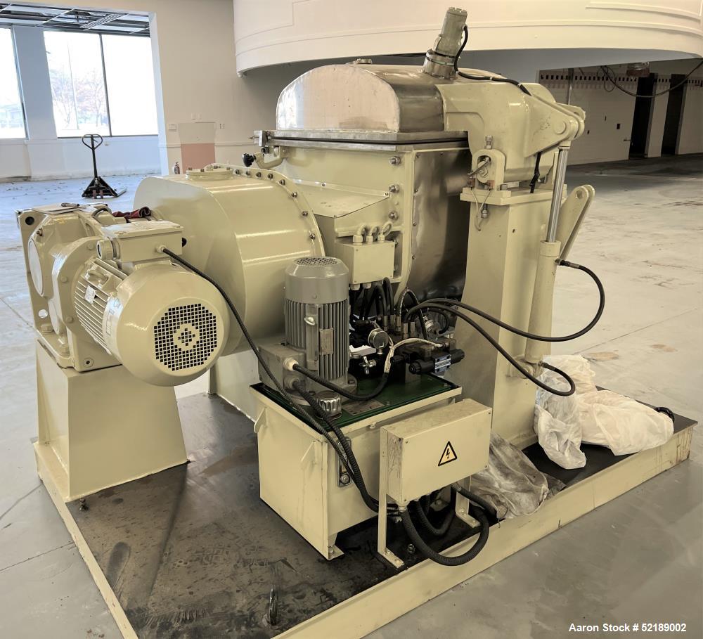 Used Loynds Double Arm Mixer, Model ZBM, Stainless Steel Contact Areas. Approximate 50 gallon working capacity. Jacketed bowl approximate 27.75" left to right x 33-1/8" front to back x 17-3/4" deep w...