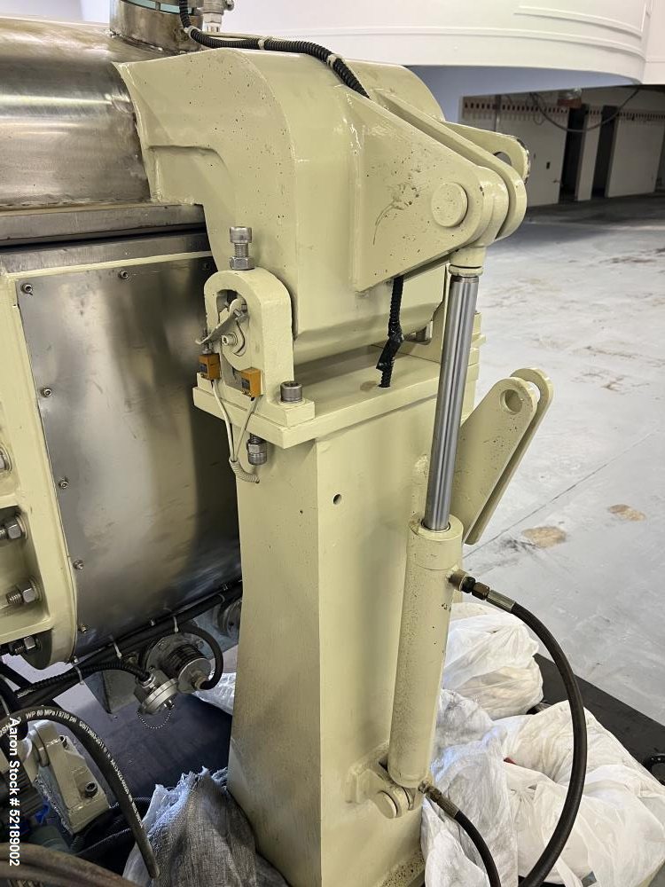 Used Loynds Double Arm Mixer, Model ZBM, Stainless Steel Contact Areas. Approximate 50 gallon working capacity. Jacketed bowl approximate 27.75" left to right x 33-1/8" front to back x 17-3/4" deep w...