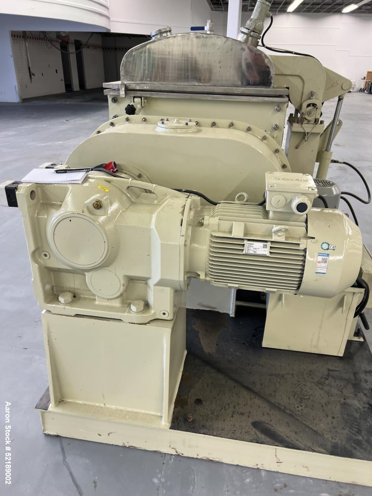 Used Loynds Double Arm Mixer, Model ZBM, Stainless Steel Contact Areas. Approximate 50 gallon working capacity. Jacketed bowl approximate 27.75" left to right x 33-1/8" front to back x 17-3/4" deep w...