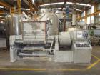 Used AMK Double Arm Mixer, steel construction.  Total volume 264 gallons (1000 liters).  Two arms Loher Z, two speeds 40 and 50 hp, 30 and 42 kW, 785 and 1485 rpm.  Interior tank dimensions 3.6' x 3....