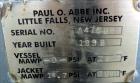 Used Paul O. Abbe Double Arm Mixer, Model SBM-10, 316 Stainless Steel. (10) Gallon operating capacity (20 total). Carbon Steel jacketed bowl approximate 17