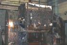 USED: Baker Perkins sigma blade mixer, 400 gallon, carbon steel. Tangential blades, hot oil jacket, 60 hp main drive, bottom dump discharge.