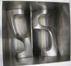 USED: Baker Perkins lab size double arm mixer, 2.25 gallon capacity, 316 stainless steel. Carbon steel jacketed bowl 10