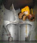 USED: Double arm mixer, approximate 200 gallon working capacity, carbon steel. Jacketed bowl 49-1/2