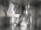 Used Teledyne Readco lab size double arm mixer, size 1 qt (.25 gallon), 316 stainless steel. Carbon steel jacketed bowl, 9 1/8