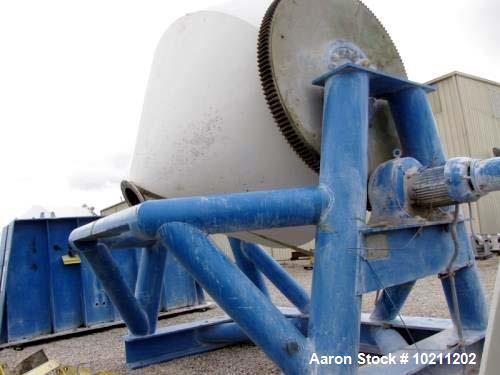 Used 400 Cubic Foot Stainless Steel Double Cone Blender. Gear drive with guard. 9'-6" diameter cone. Half cone height is approximately 53". 39" straight side. 45 degree cone. Current height is 13'-9"...