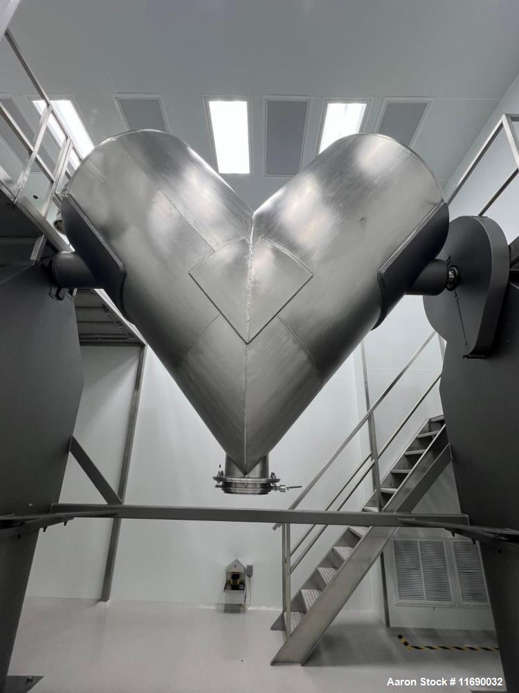 Used Bush 125 Cubic Foot Stainless Steel V Blender | Industrial Sanitary Powder Blender