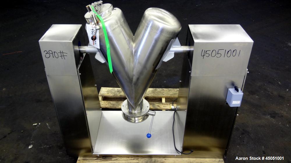 Used Stainless Steel Delshine Twin Shell Blender, Approximately 5 Cubic Feet