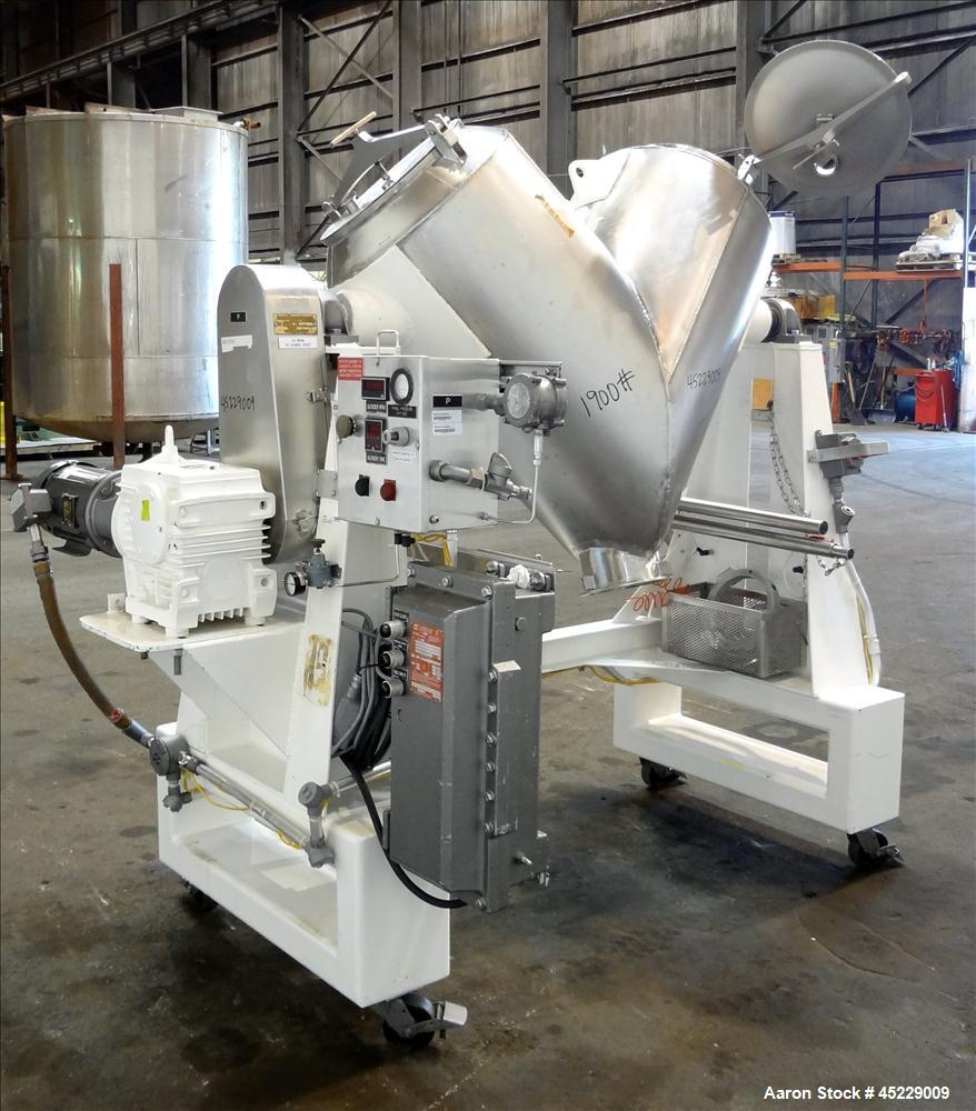 Used- Stainless Steel ESMV 10 Cubic Foot V-Blender