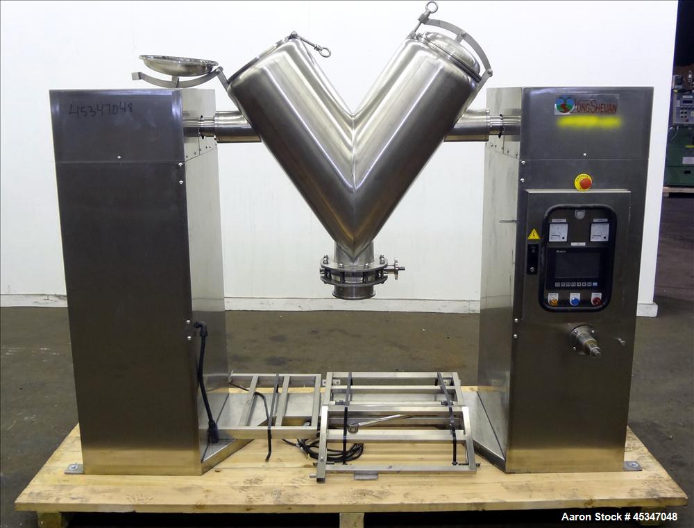 Used Yong Sheuan V-Blender, 2 cuft. SS